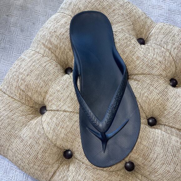 Archies Flip Flop Men Sz 12 Black Thong Orthotic Arch Amputee LEFT SHOE ONLY - 1 - Picture 1 of 10